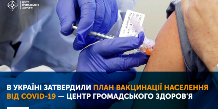 В УКРАЇНІ ЗАТВЕРДИЛИ ПЛАН ВАКЦИНАЦІЇ НАСЕЛЕННЯ ВІД COVID-19 — ЦЕНТР ГРОМАДСЬКОГО ЗДОРОВ’Я